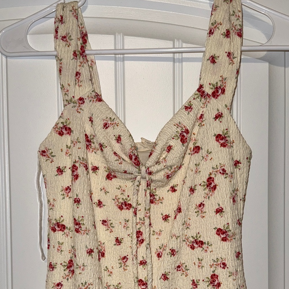 See You Monday Cream and Red Floral Maxi Dress - Picture 2 of 3